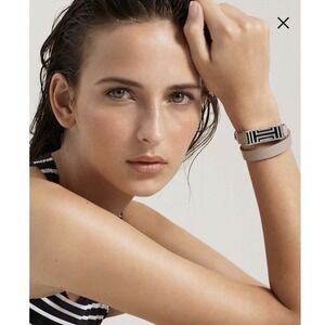 NWT Tory Burch X Fitbit Flex Black & Silver Double-Wrap BRACELET  W/  Dust Bag